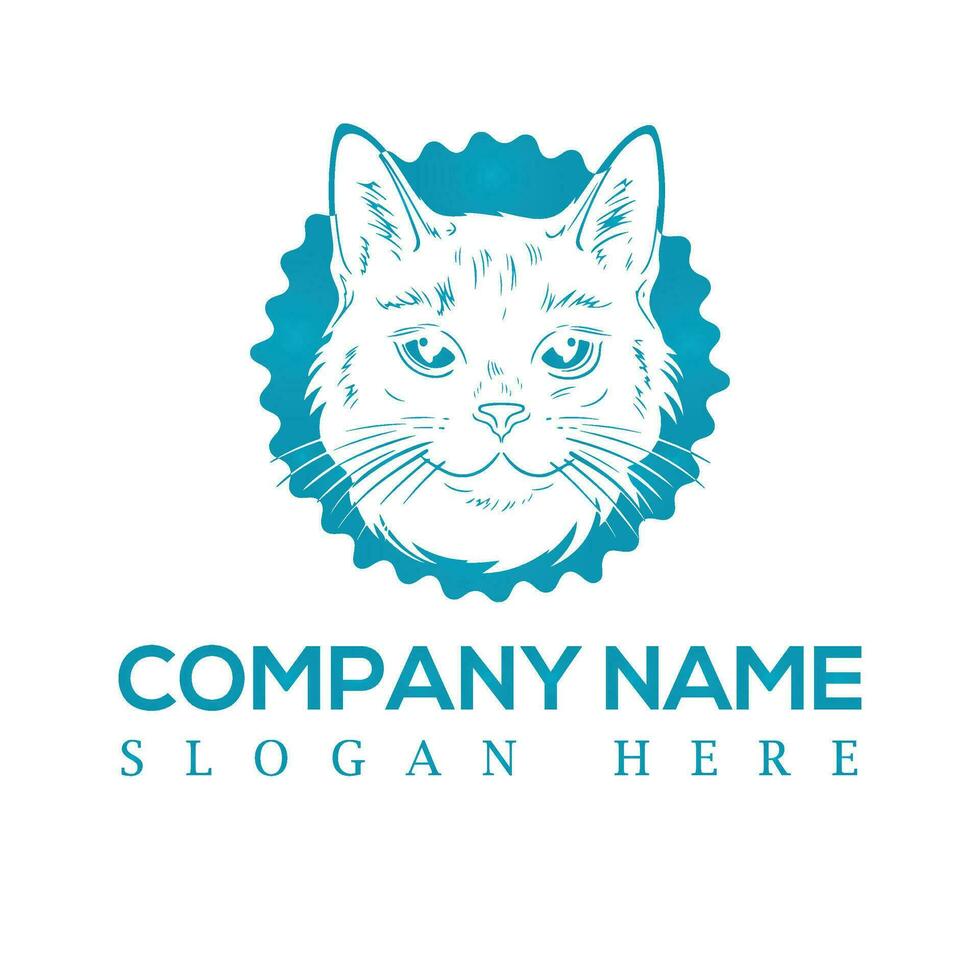 Cat logo design vector Illustration, Cat icon design, pet care vector template