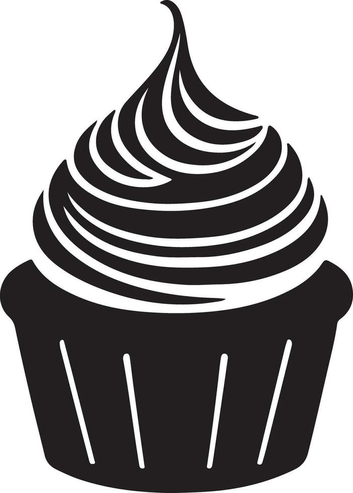 black and white illustration of cake vector