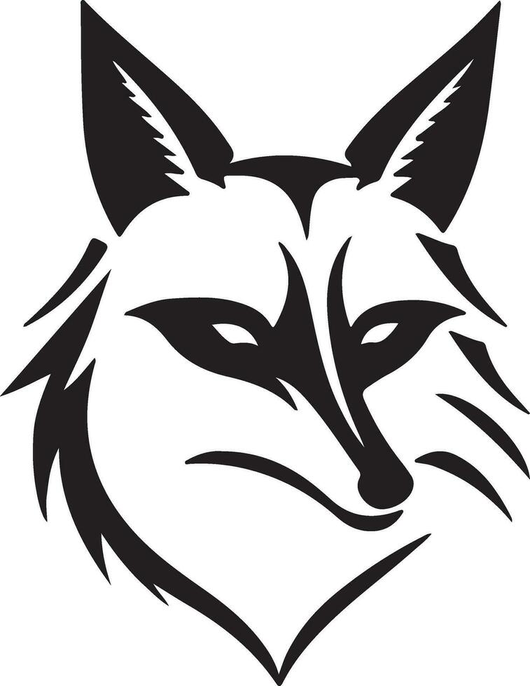 Fox head vector illustration silhouettes art design