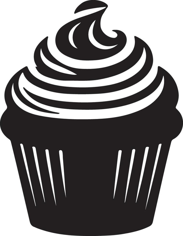 black and white illustration of cake vector