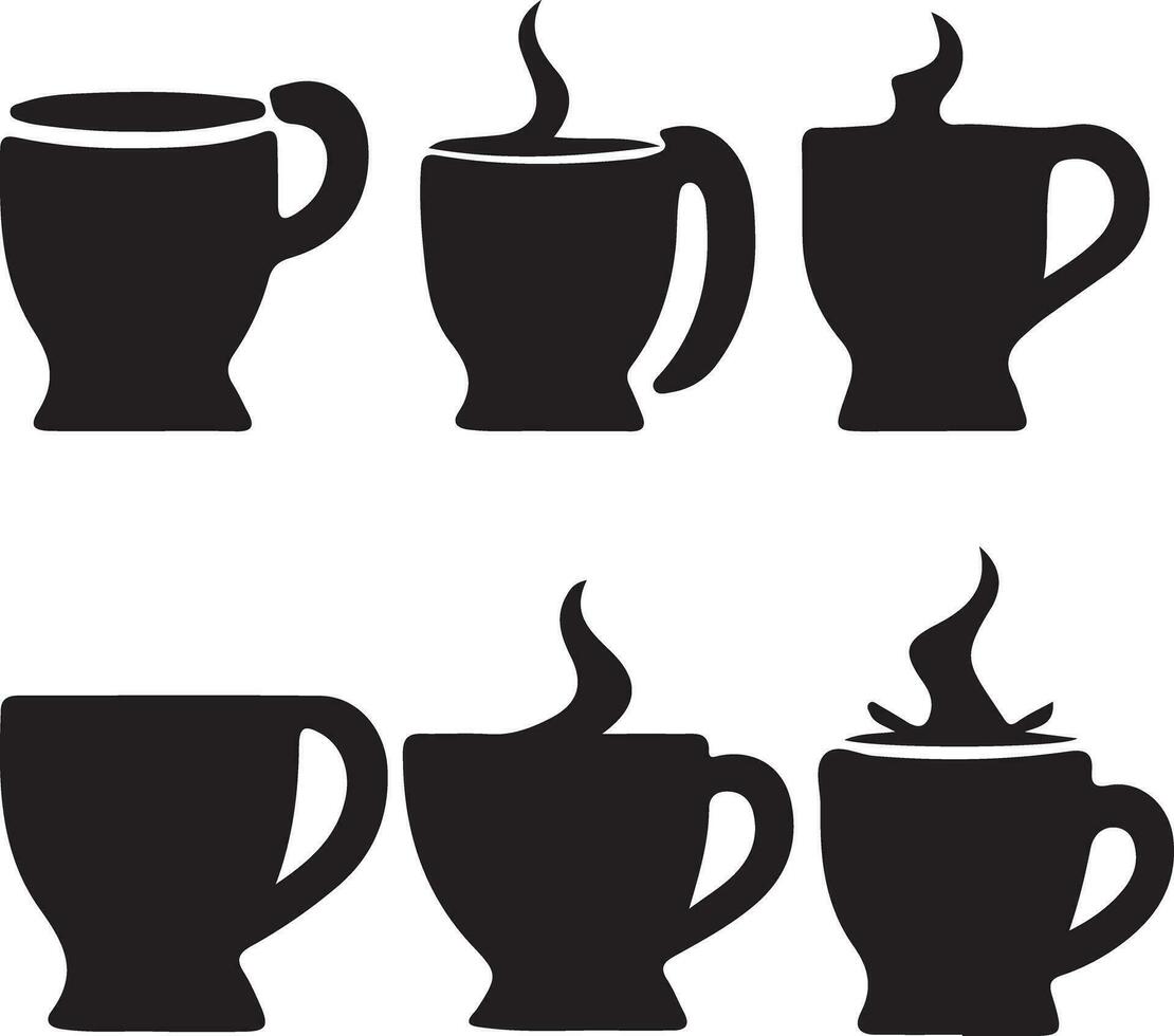 set of coffee cups vector