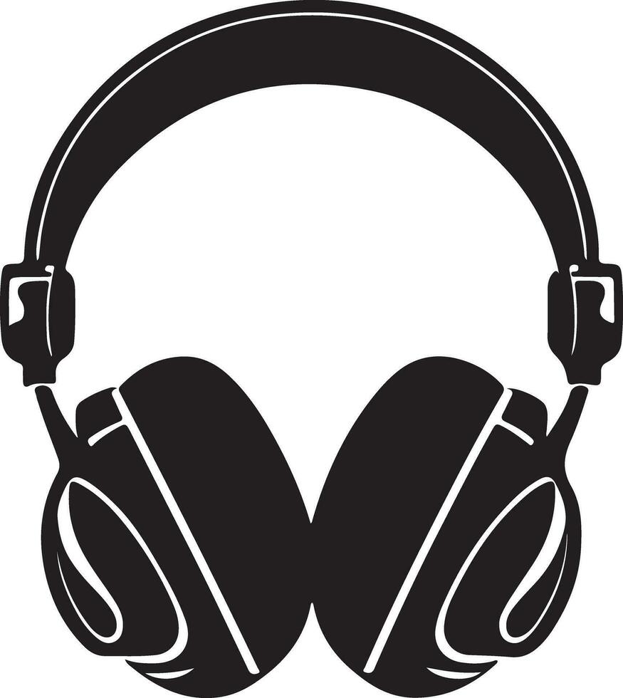 Headphones icon and white background vector