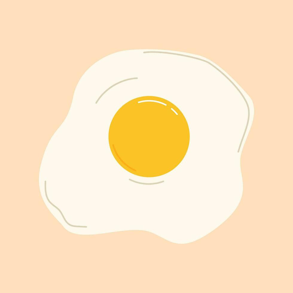 Fried egg flat vector isolated illustration