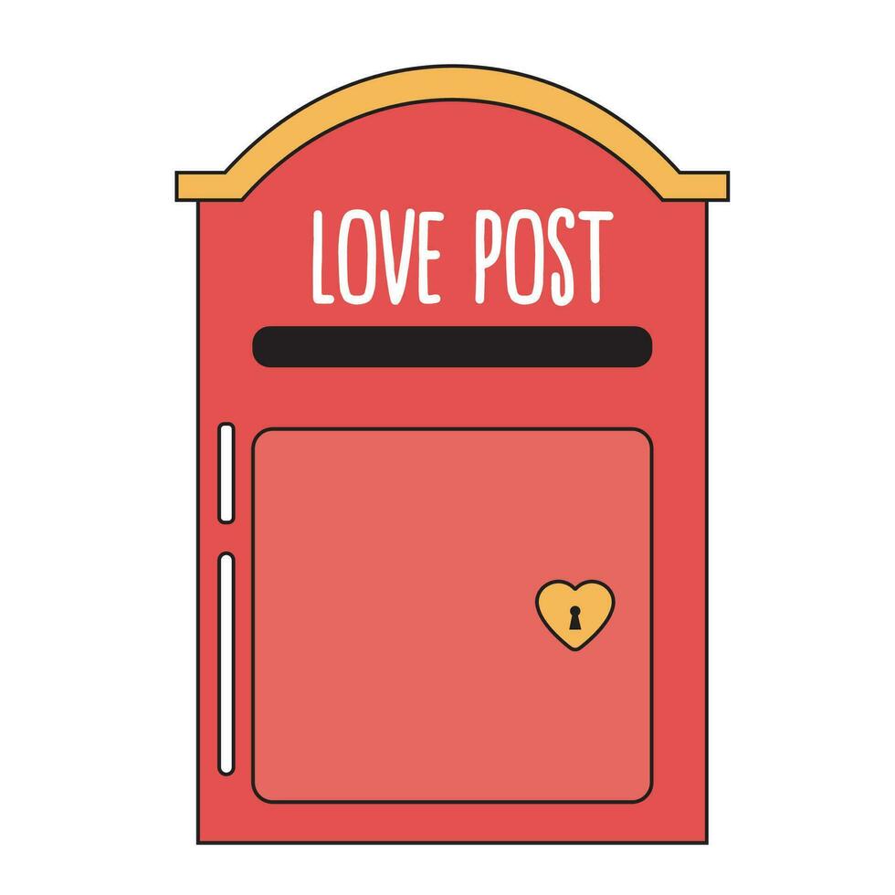 buzón, antiguo letra caja en retro estilo. amor enviar icono, amor letras, romántico correo símbolo. vector