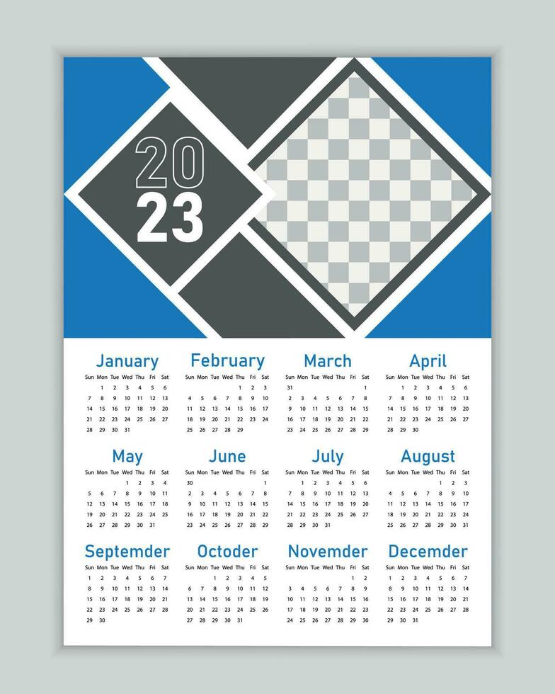 wall calendar design vector