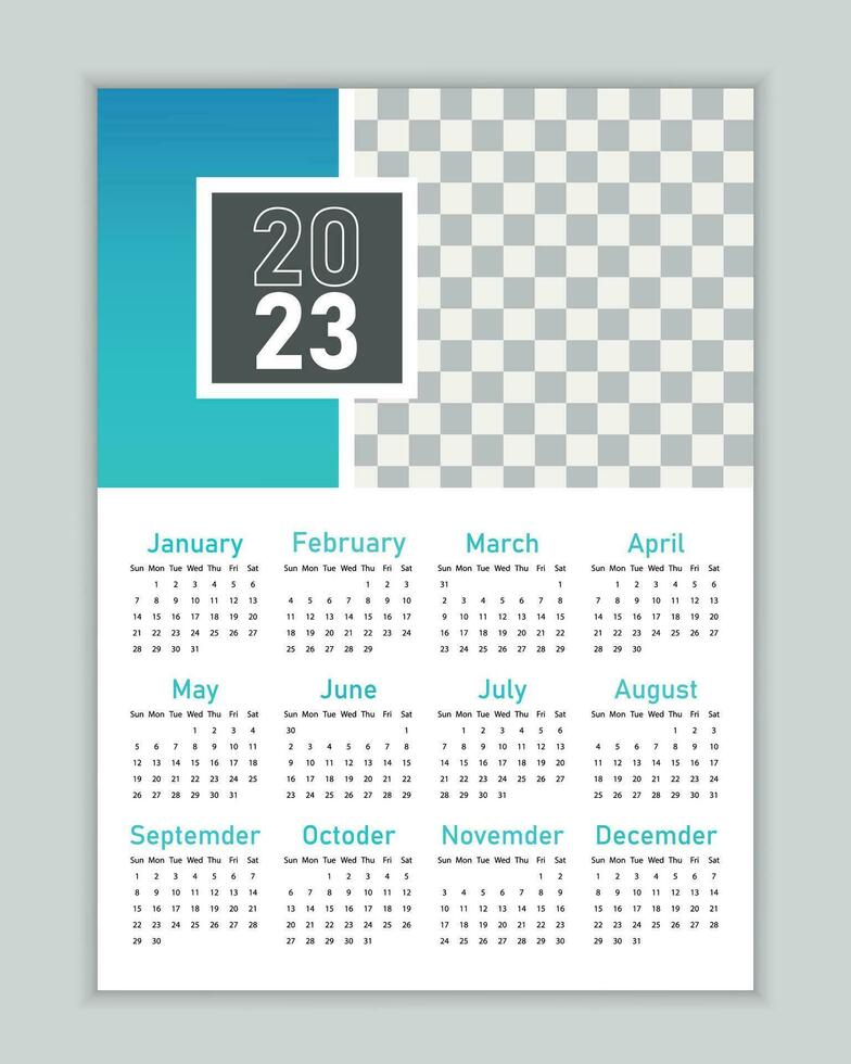 wall calendar design vector