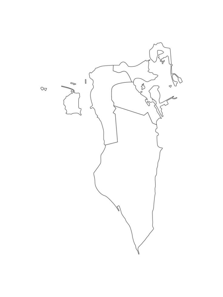 mapa de bahrein alta resolución vector silueta y contorno gráfico