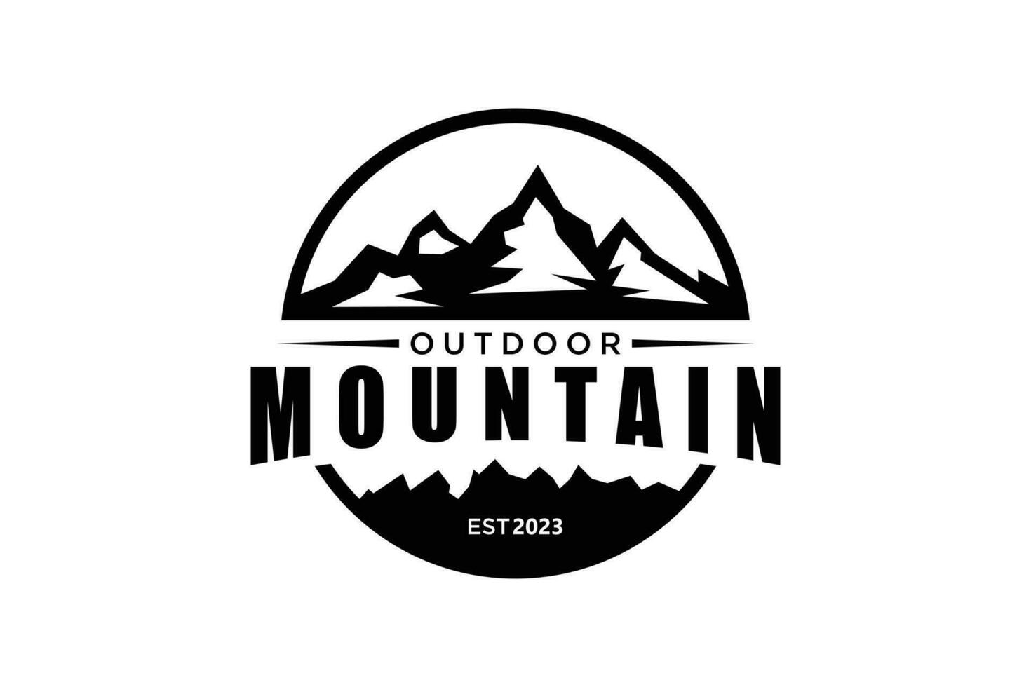 montaña logo diseño con al aire libre y aventuras concepto vector