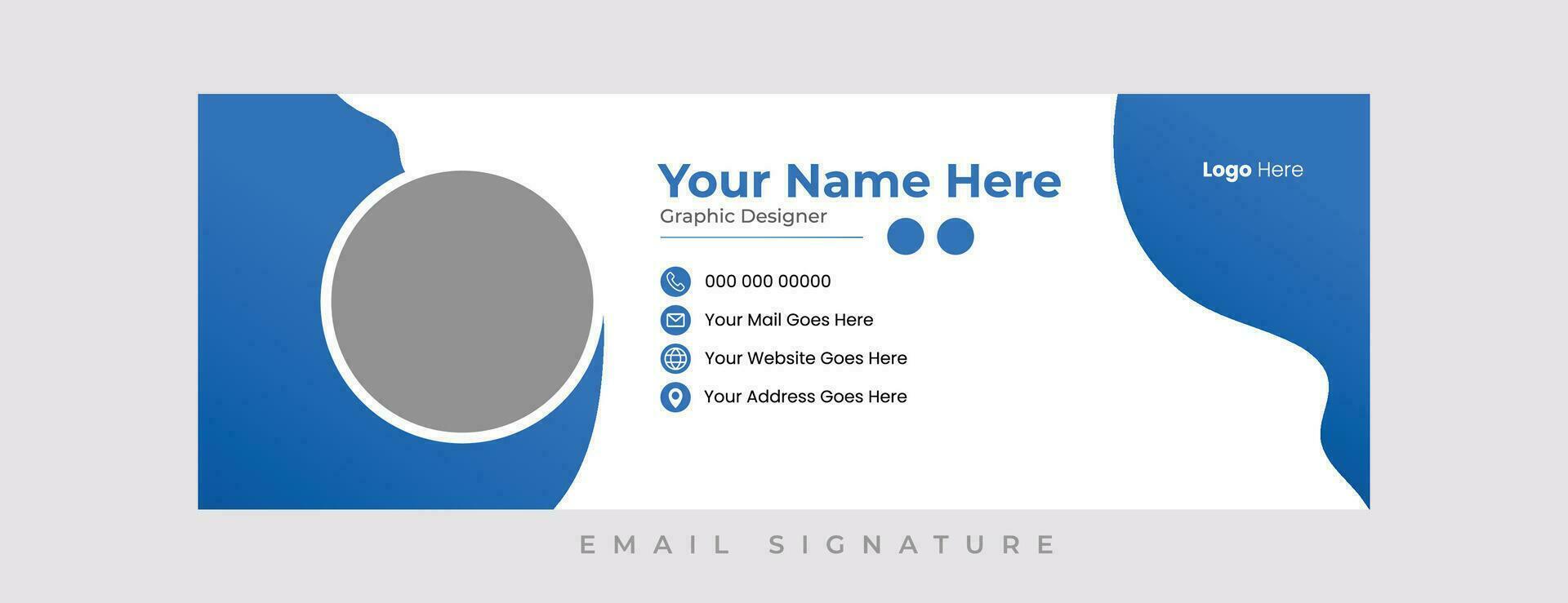 email signature design template vector