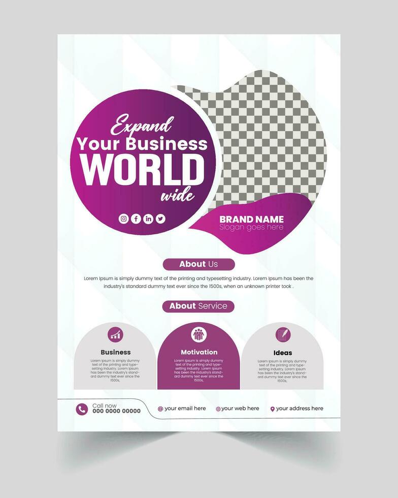 Creative corporate business flyer brochure template design, Abstract business flyer, Brochure design, Cover design, Poster, Marketing agency flyer design. vector