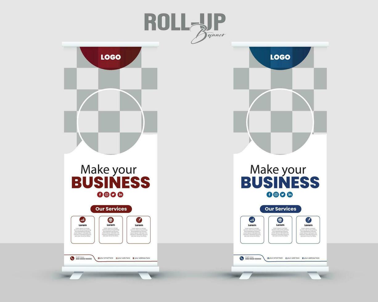 Business Roll-up banner design vector premium