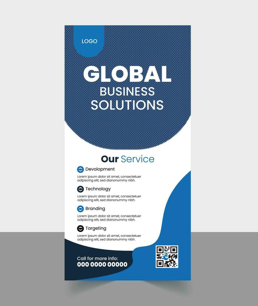 Business Roll-up banner design vector premium