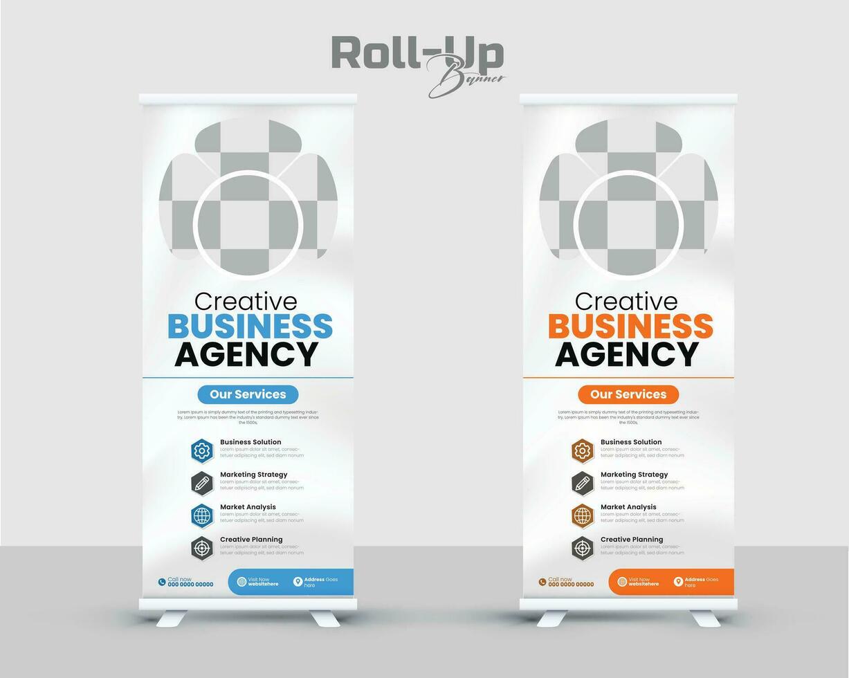 Business Roll-up banner design vector premium