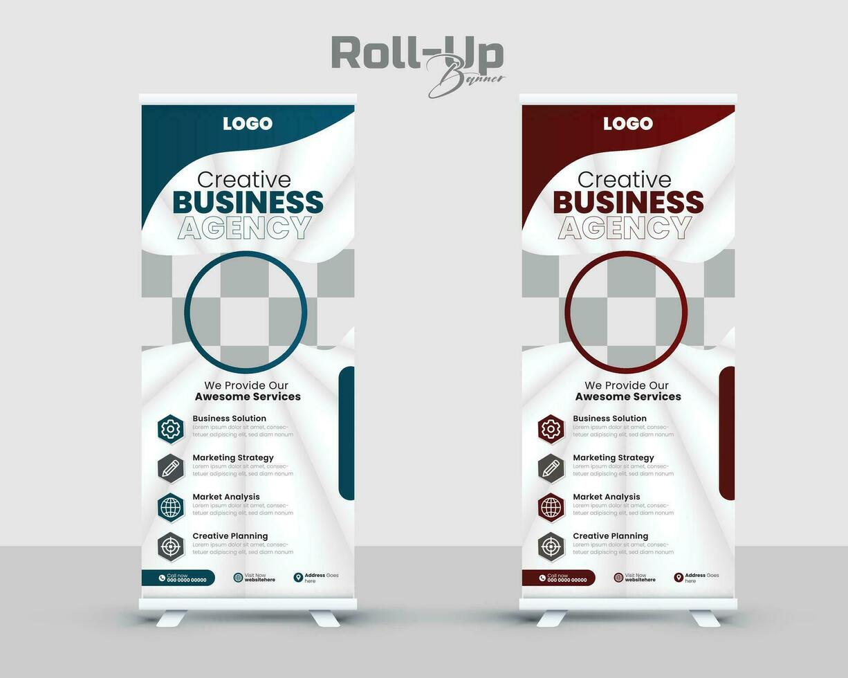 Business Roll-up banner design vector premium
