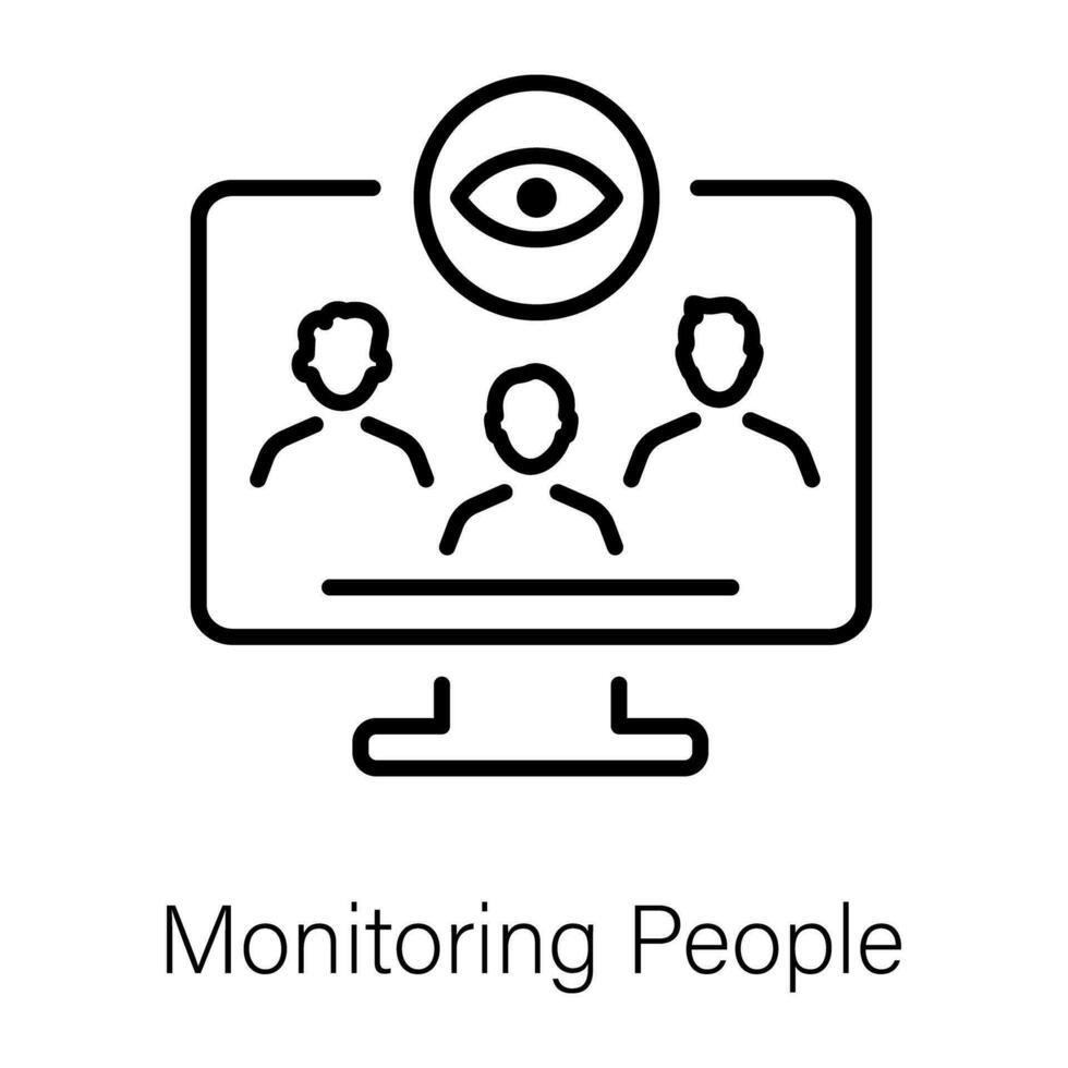 Trendy Monitoring People vector
