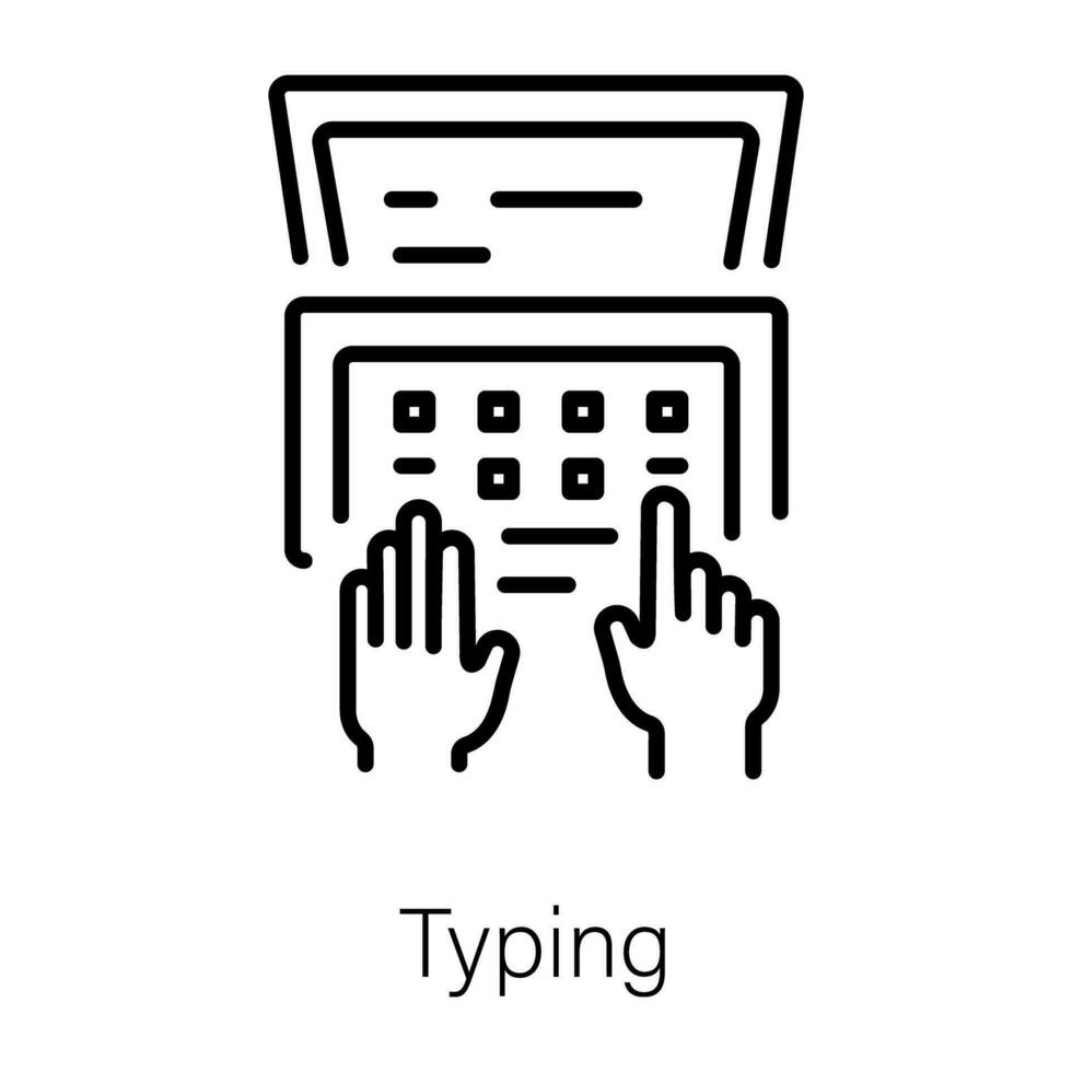 Trendy Typing Concepts vector