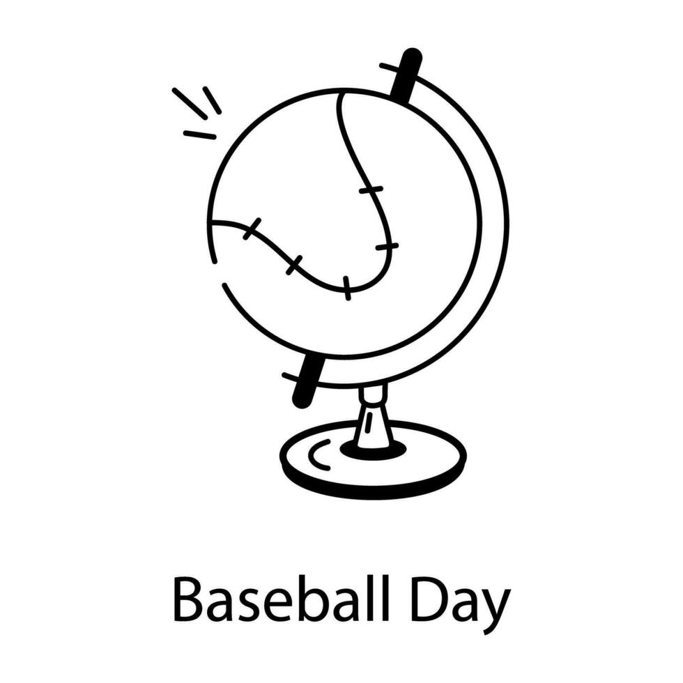 Trendy Baseball Day vector