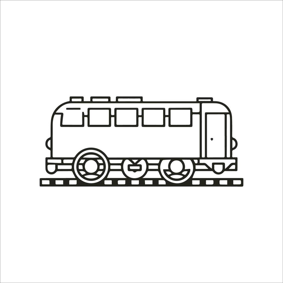 Travel Train vector outline illustration