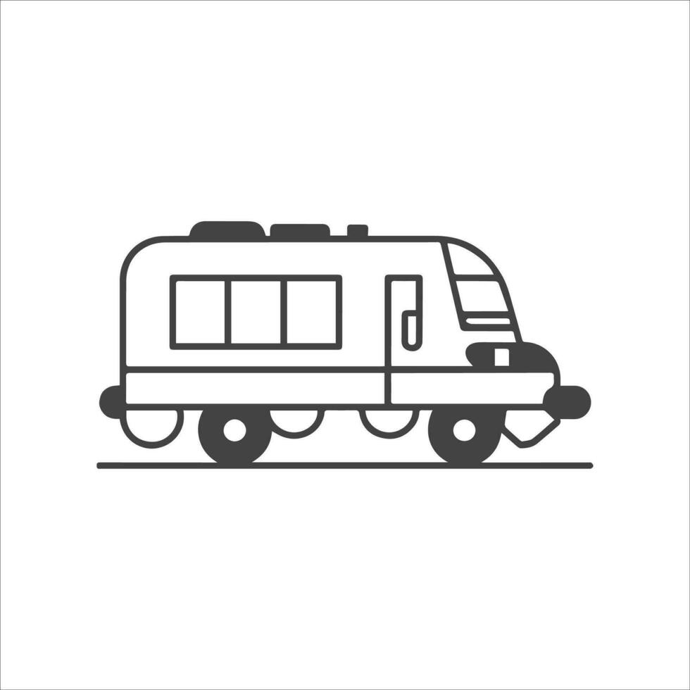 Travel Train vector outline illustration