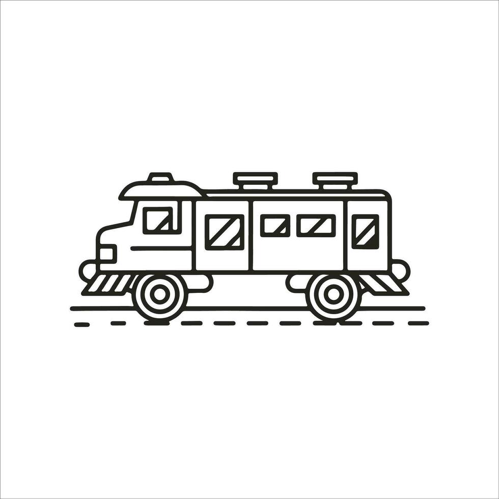 Travel Train vector outline illustration