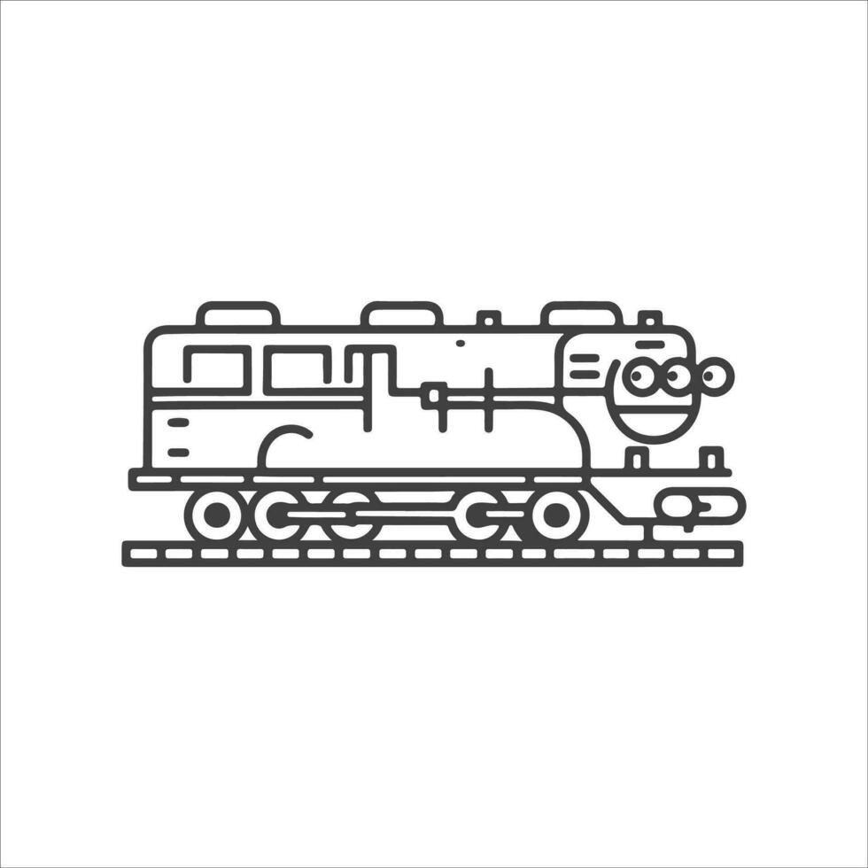 Travel Train vector outline illustration