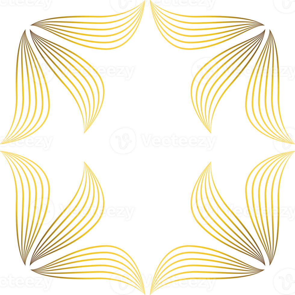 golden floral frame ornament png