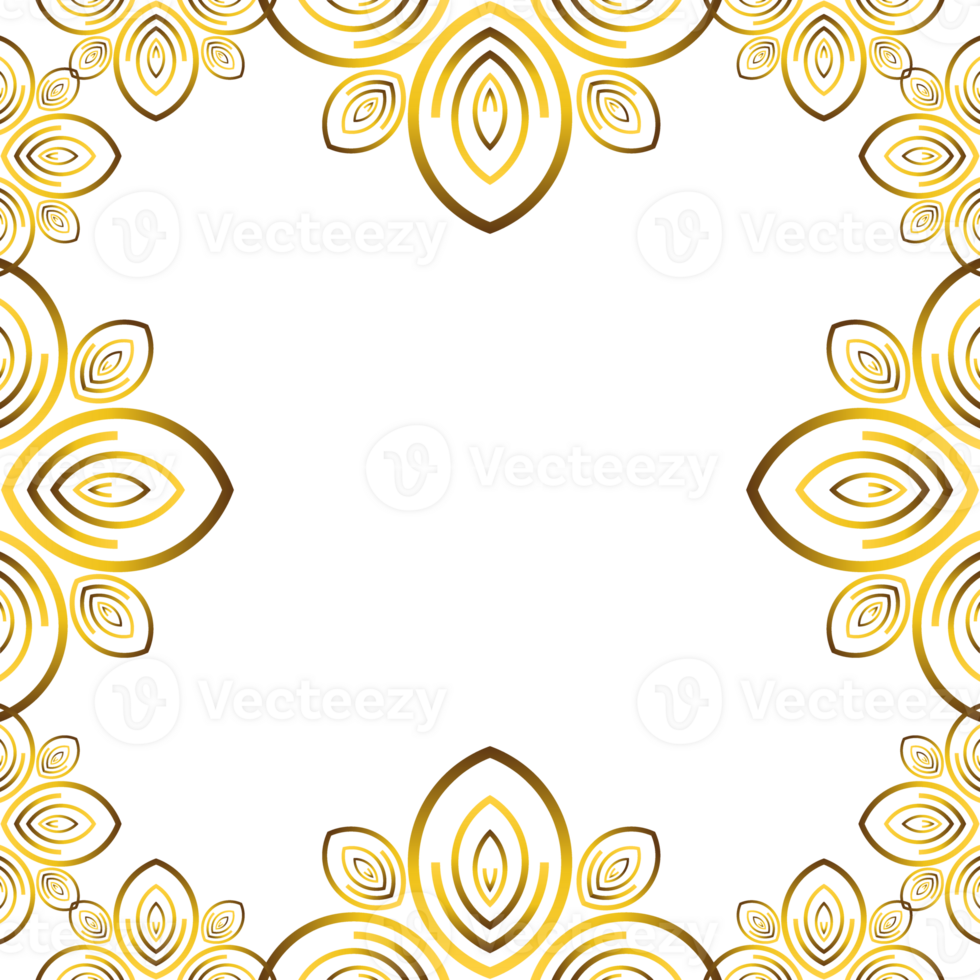 golden floral frame ornament png