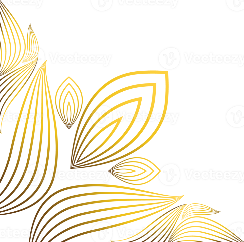 luxurious golden floral ornament png
