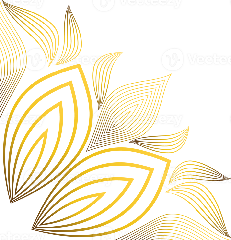 luxurious golden floral ornament png