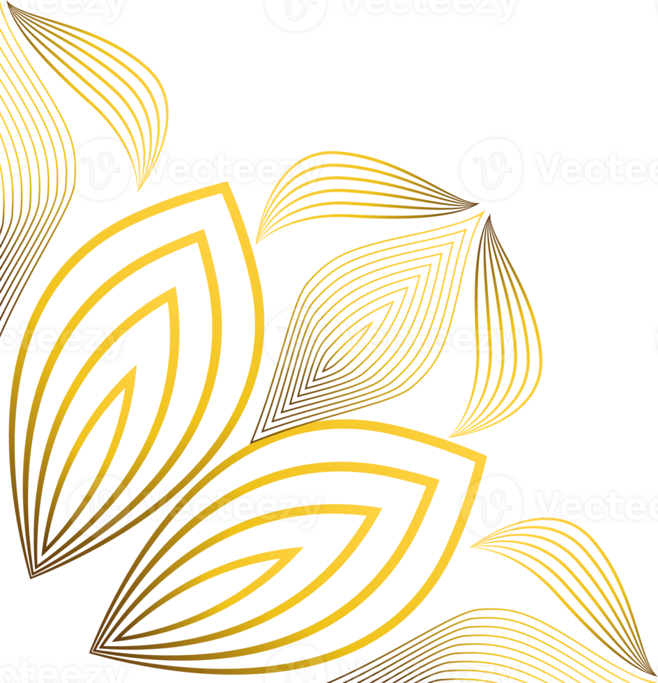 luxurious golden floral ornament png