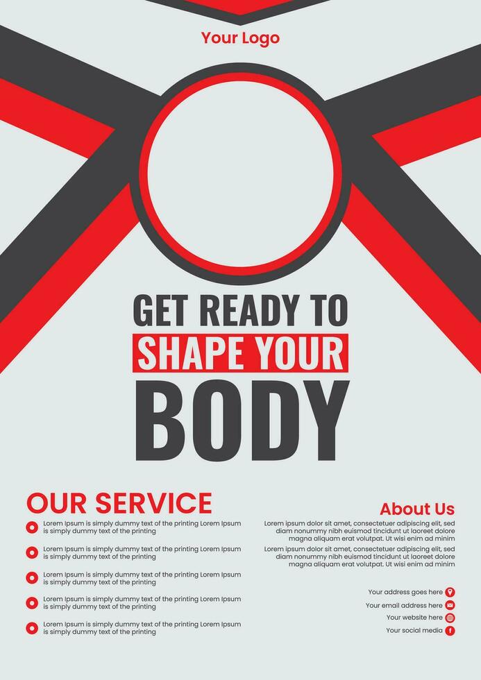 Editable Fitness And Gym Flyer Template vector