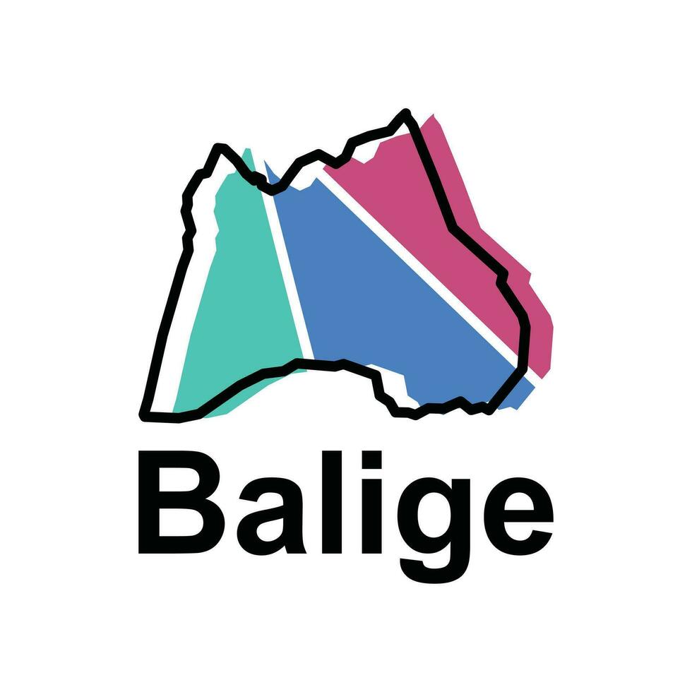 Map City of Balige World Map International vector template with outline graphic style, isolated on white background