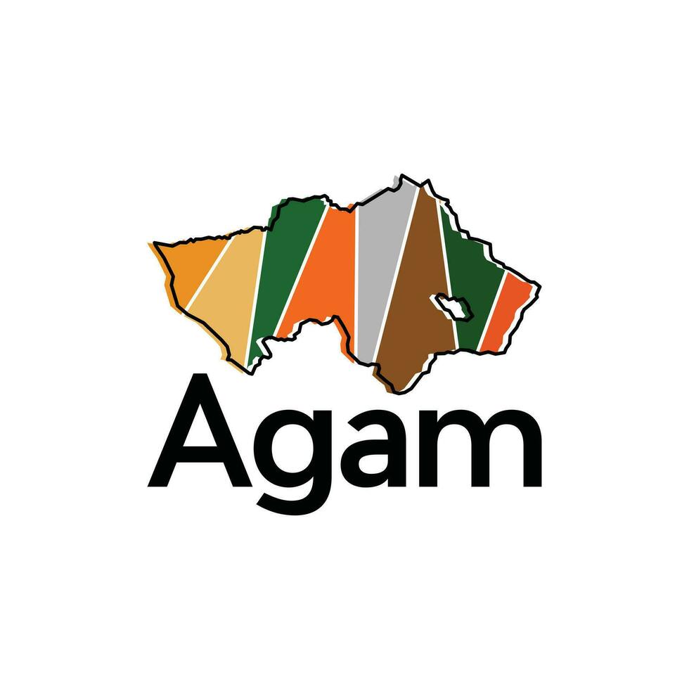 map City of Agam vector design template, national borders map of Indonesia country illustration design