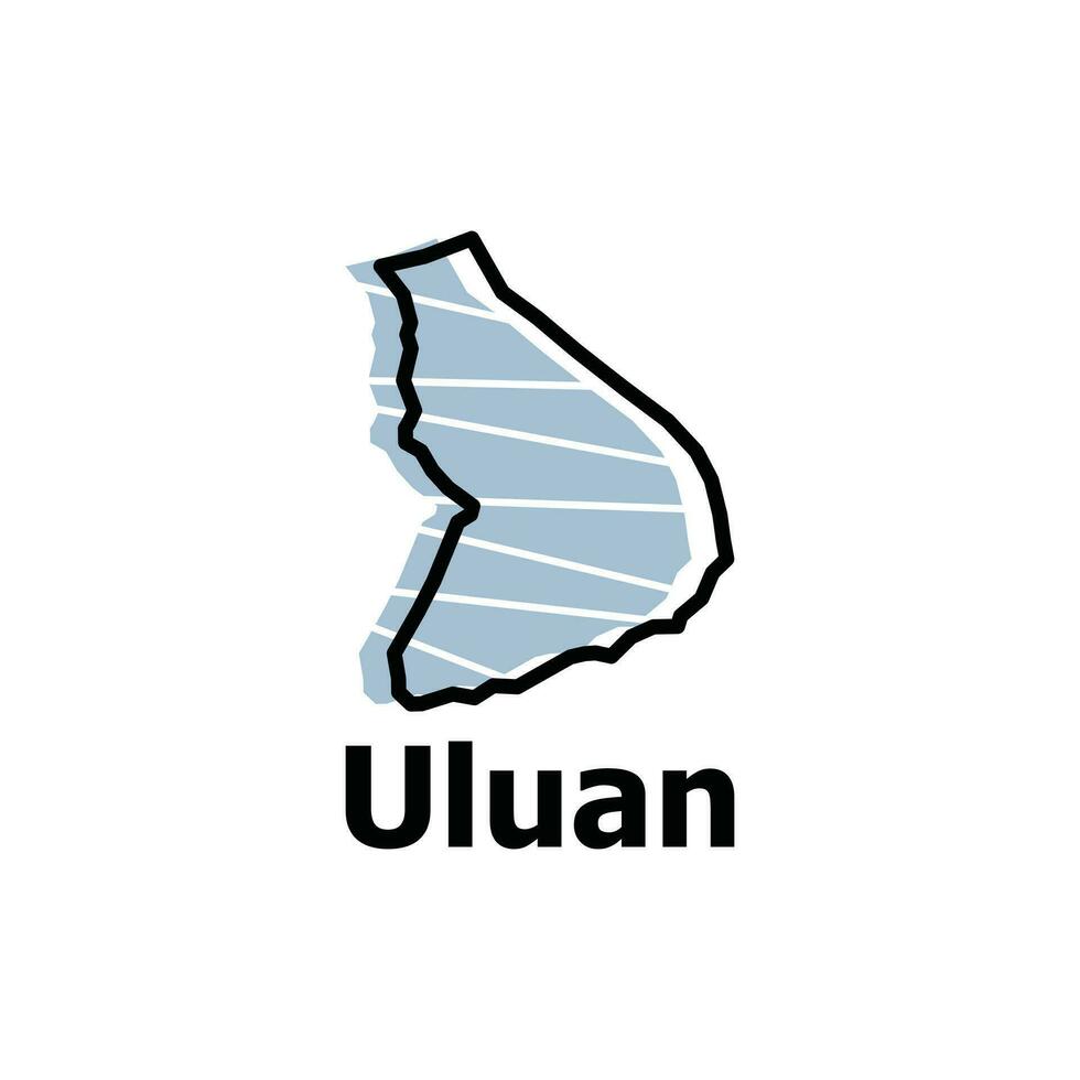 map of Uluan vector design template, national borders map of Indonesia country illustration design