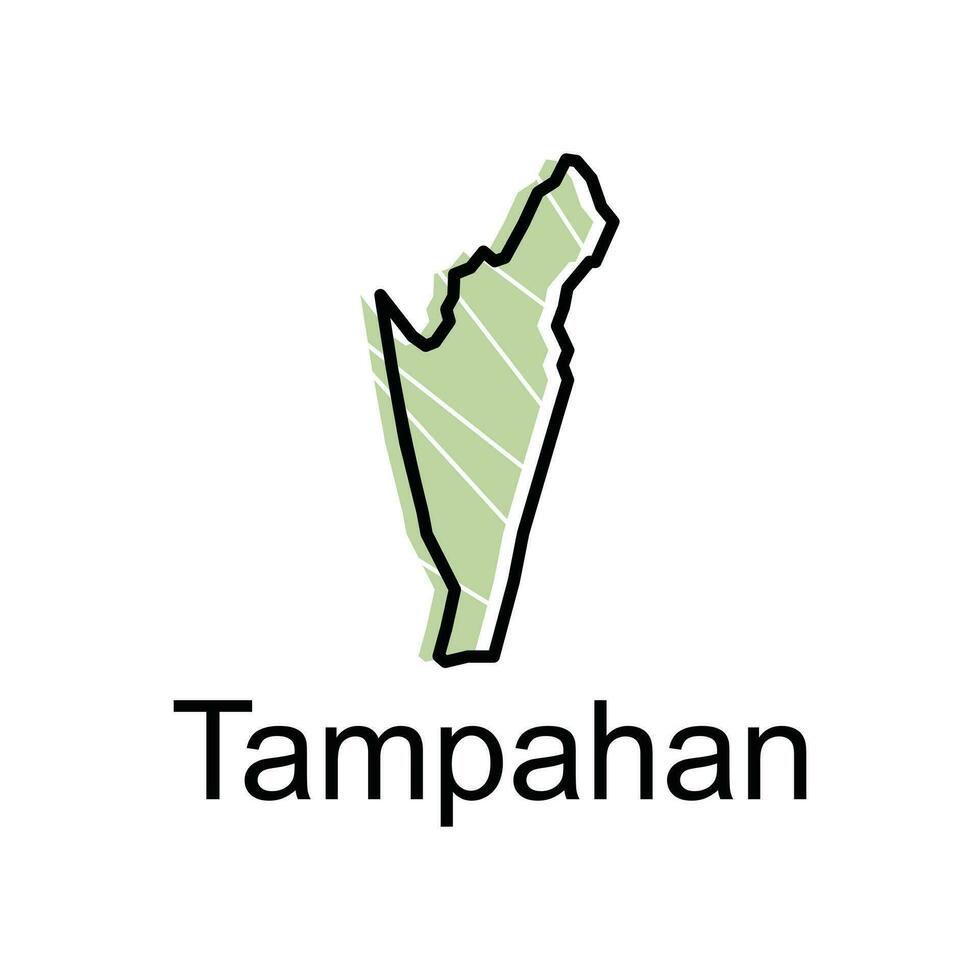 mapa ciudad de tampahan mundo mapa internacional vector modelo con contorno gráfico estilo, aislado en blanco antecedentes