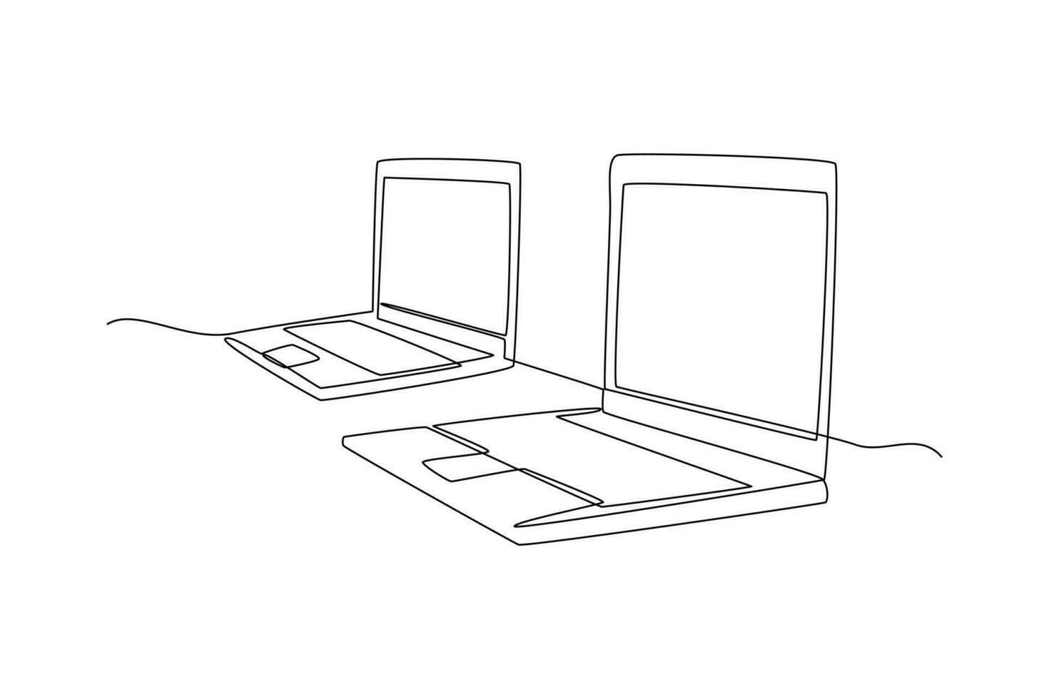 One continuous line drawing of Information technology concept. Doodle ...