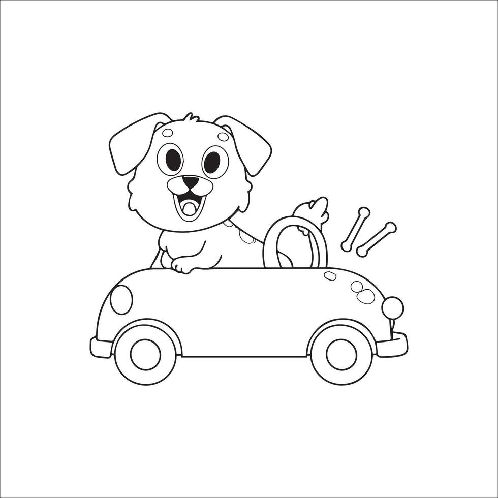 Animal outline for cute dog on a car vector 36121668 Vector Art at Vecteezy