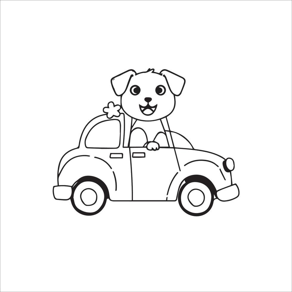 Animal outline for cute dog on a car vector 36121678 Vector Art at Vecteezy