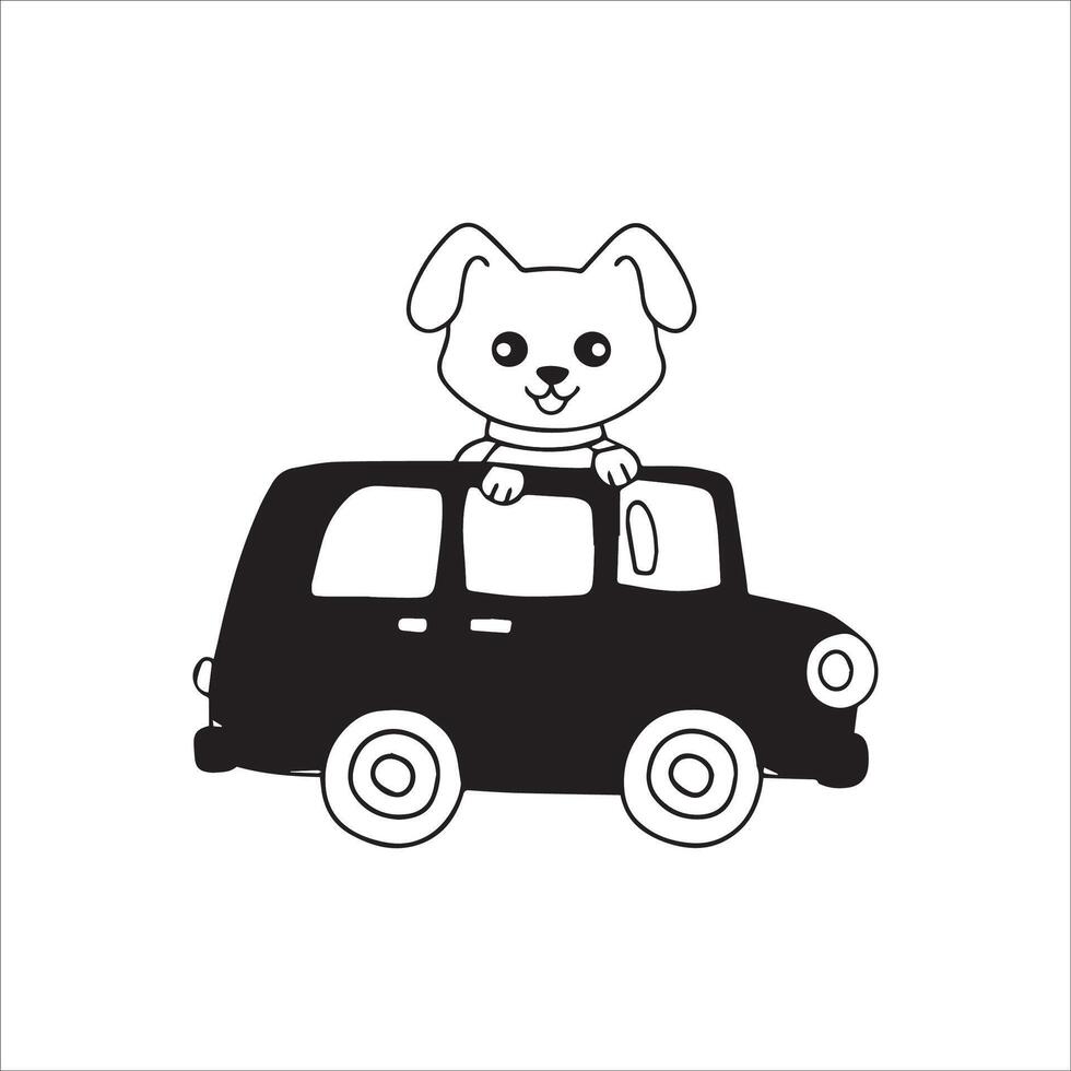 Animal outline for cute dog on a car vector 36121700 Vector Art at Vecteezy