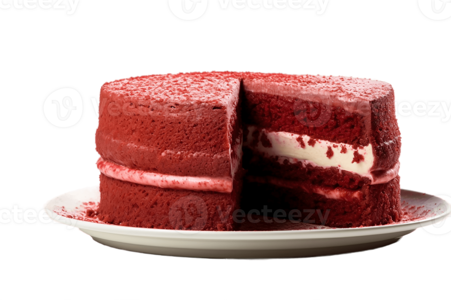 AI generated Red Velvet Cake on a Transparent Background. AI 36121725 PNG