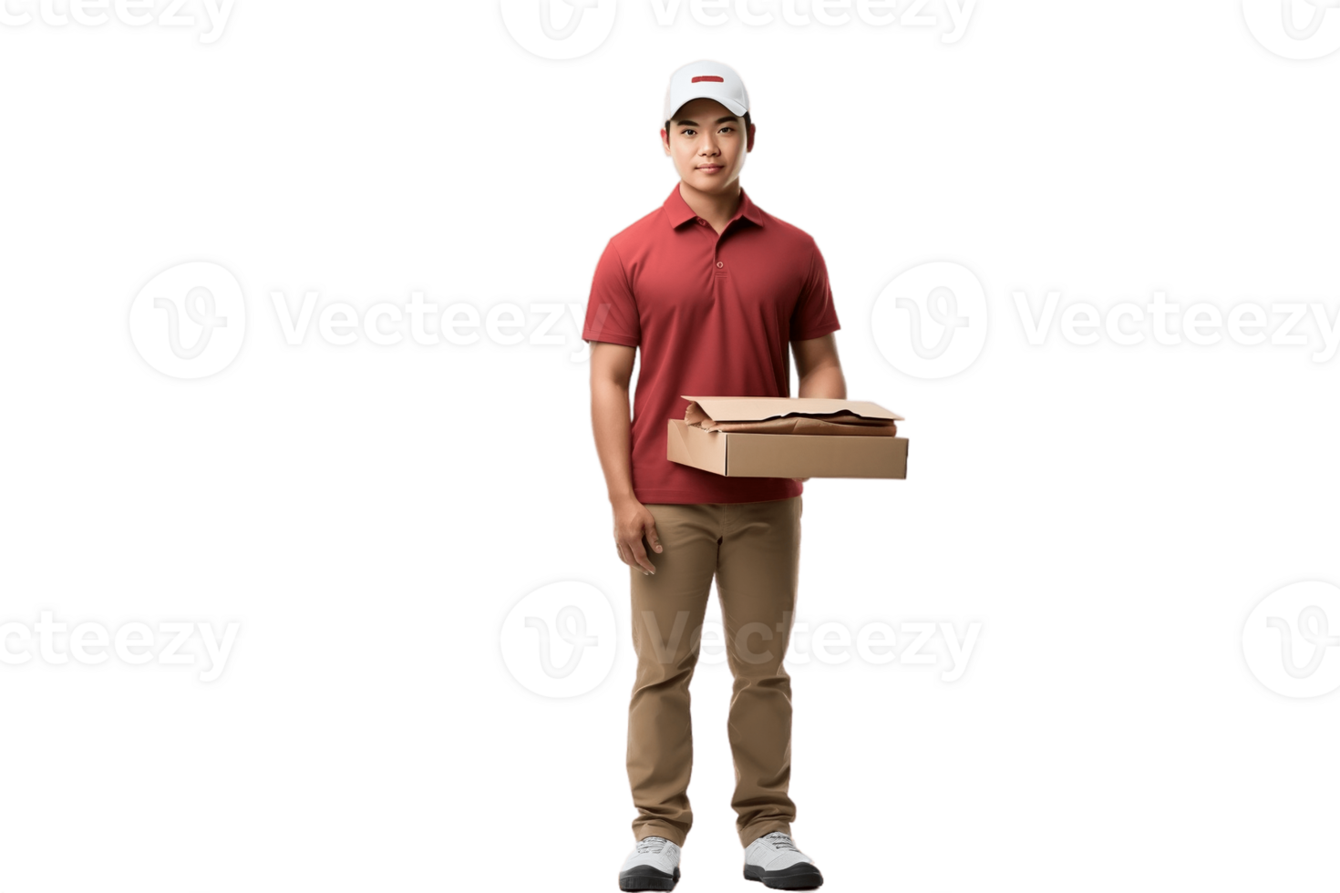 AI generated Delivery Man on Transparent Background. AI png
