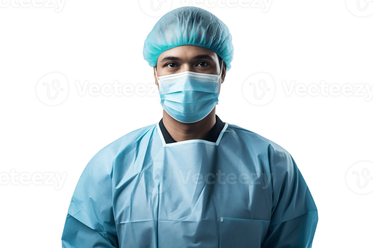 AI generated Half Body View of a Surgeon Standing on Transparent Background. AI png