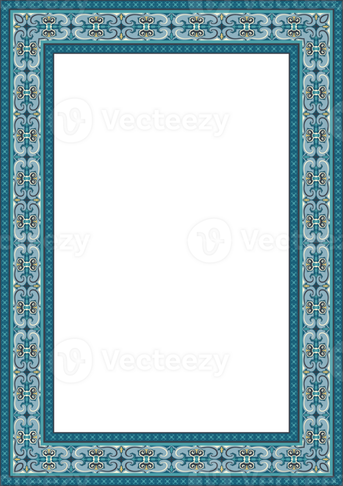 Decorative pattern frame with floral ornaments for cards and invitations png