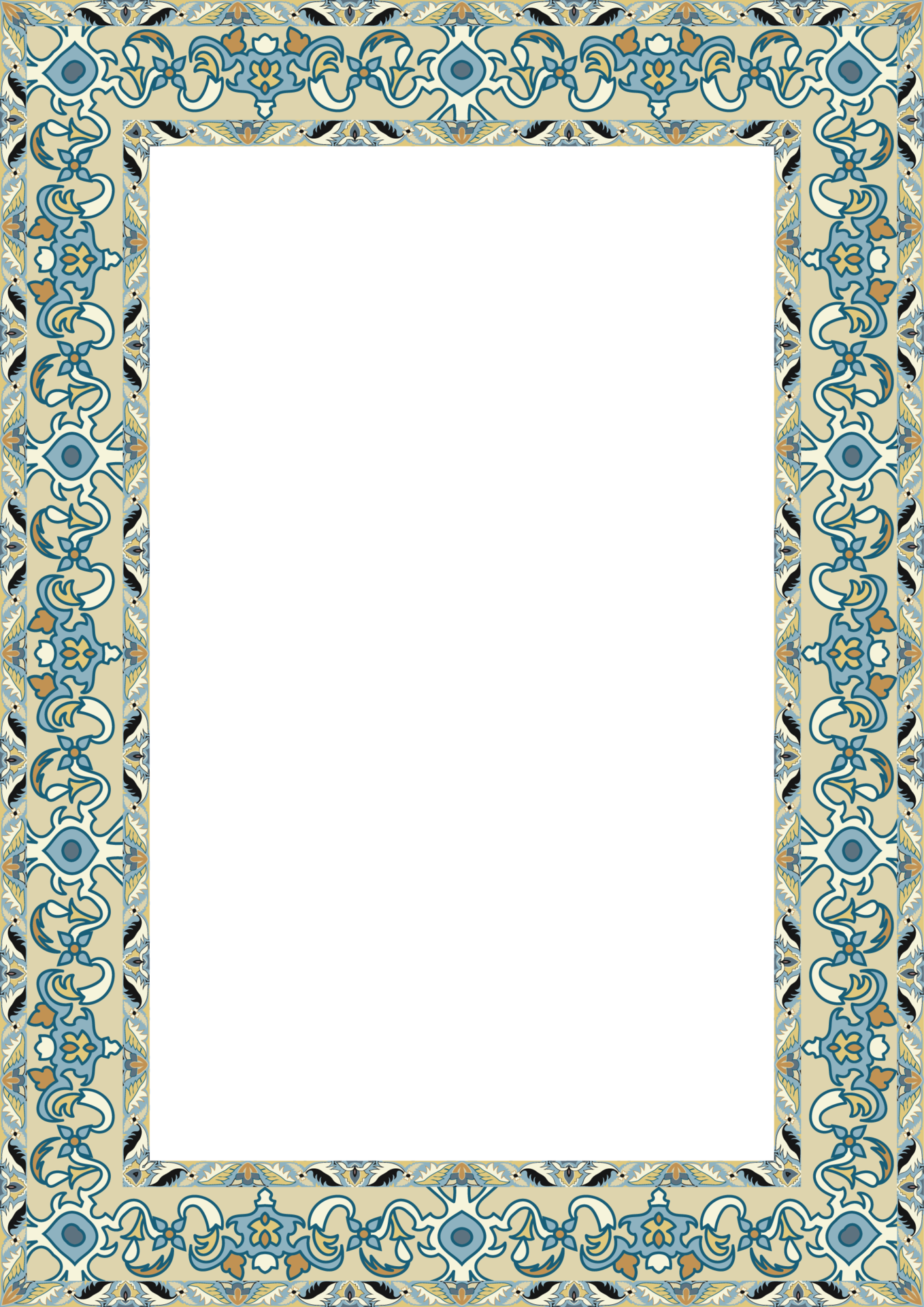 Decorative pattern frame with floral ornaments for cards and ...