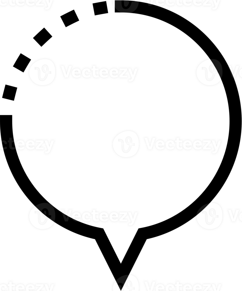 Black and white speech bubble balloon icon sticker memo keyword planner text box banner, flat png transparent element design