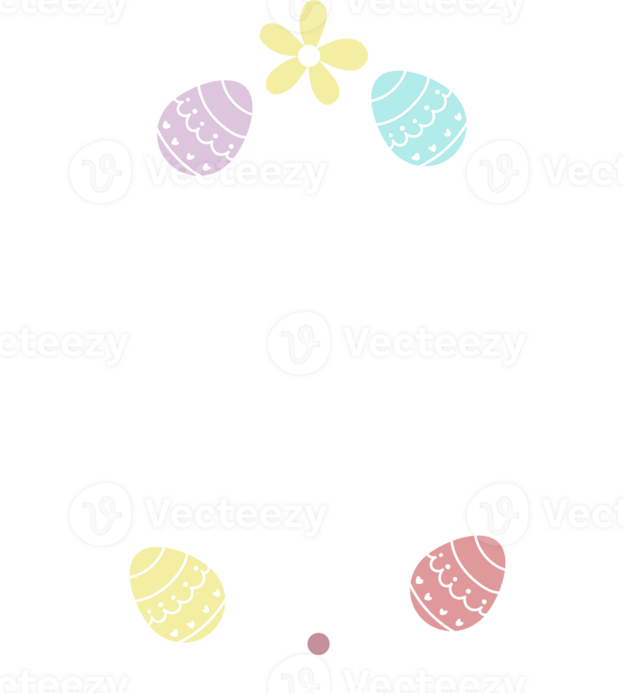 Text of happy easter and egg, flat png transparent element character design