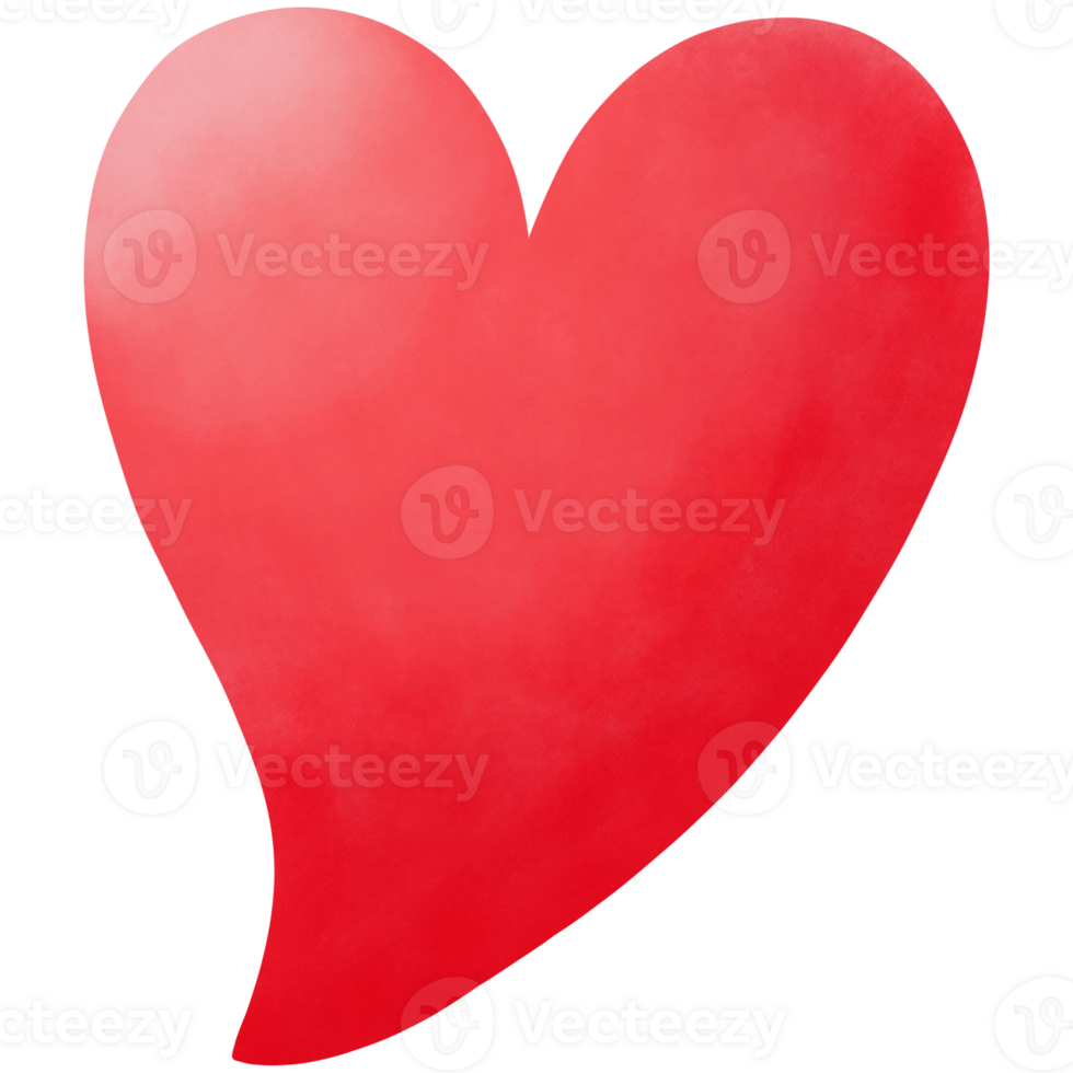 hand drawn big red heart for Valentine's Day png illustration .