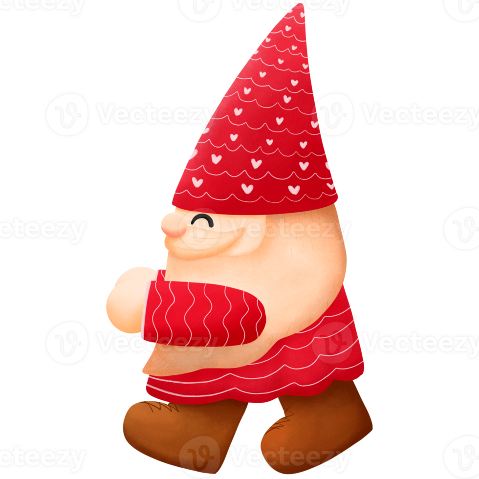 Hand drawn gnome for Valentine's day ,png illustration png