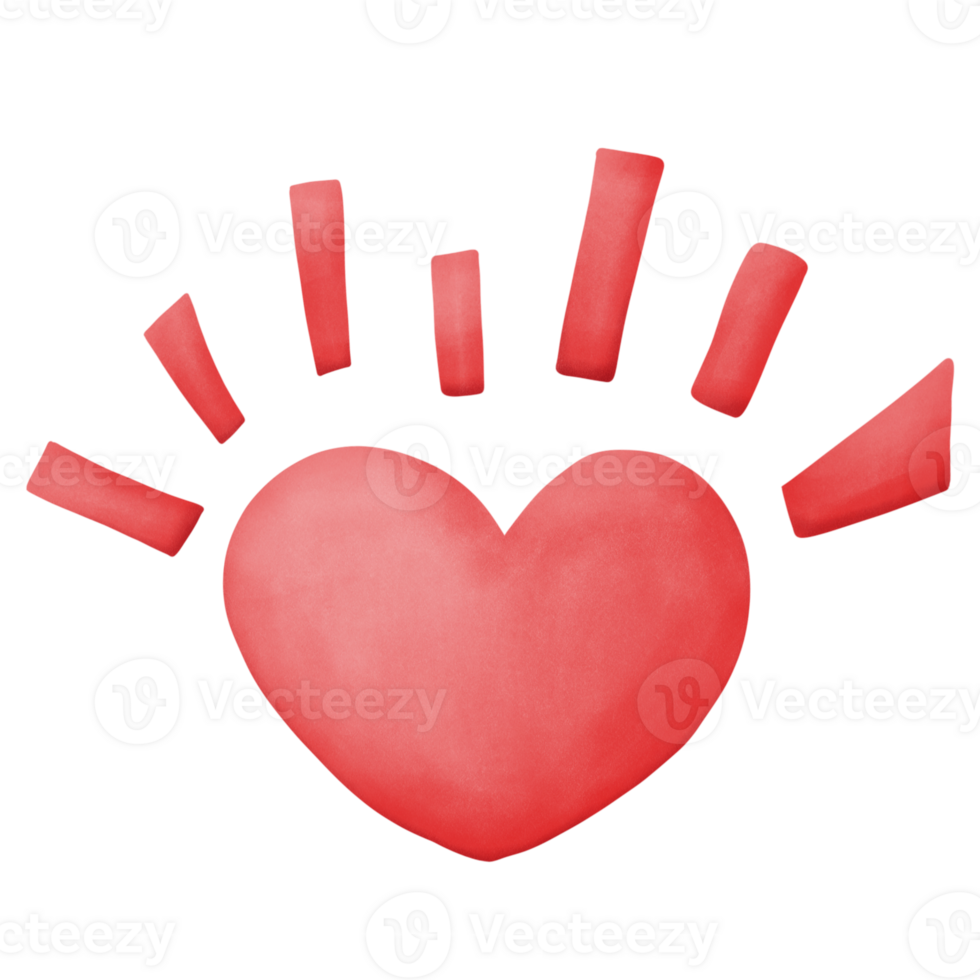 hand drawn heart shape for Valentine's day ,png illustration . png