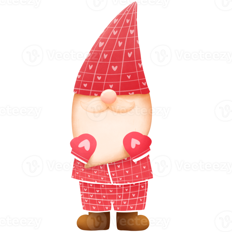 Hand drawn cute gnome for Valentine's day ,png illustration png